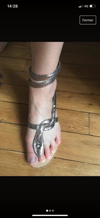 Nue pied argenté /croco
