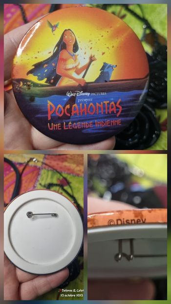 Badge vintage Pocahontas – 1995 – Disney