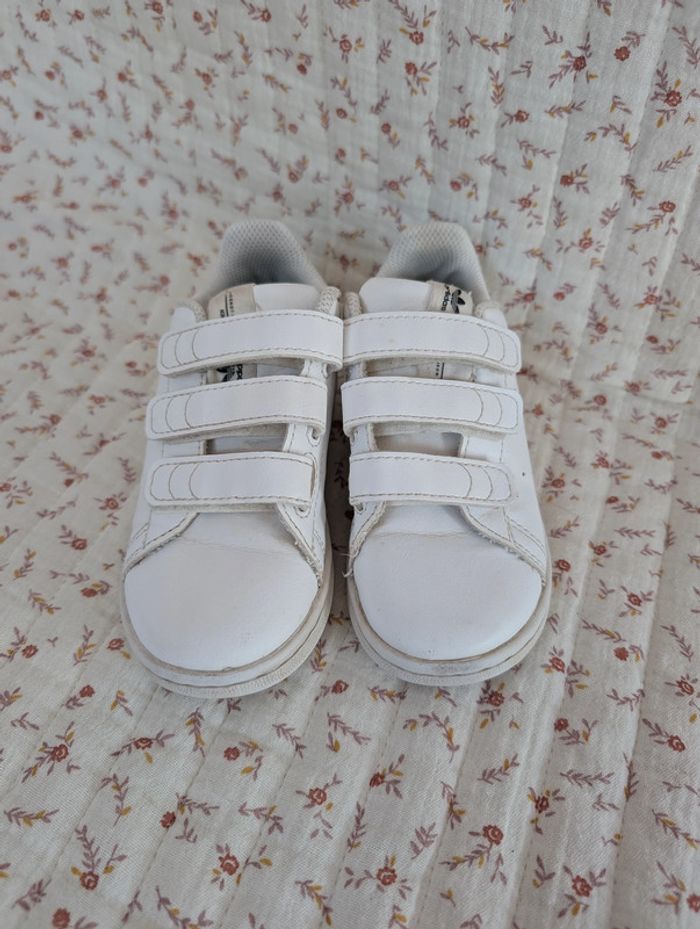 Baskets à scratchs Adidas Stan Smith brodées pointure 26 - photo numéro 3