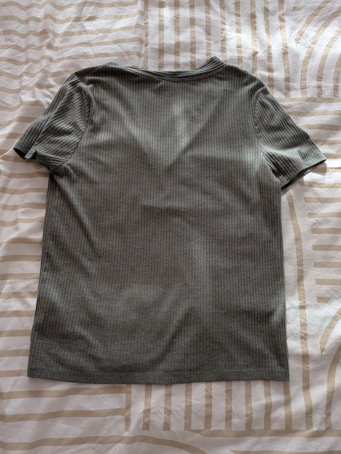 T-shirt CREEKS - Maille Côtelée Kaki - photo numéro 3