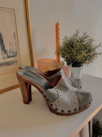 Talon sabot bleu Les Tropeziennes vintage