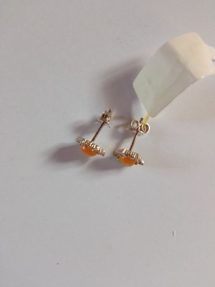 Boucle d'oreille "orangé" - photo numéro 3