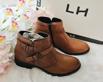Bottes Bottines Cuir Zip La Halle T37