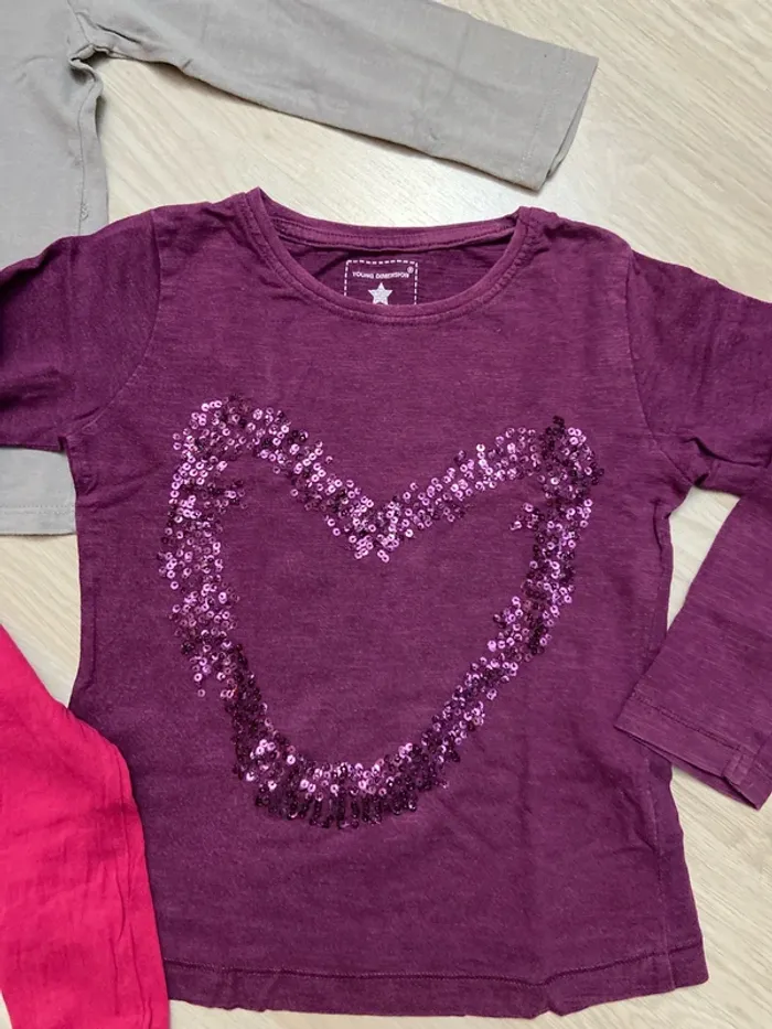 Lot de 3 t-shirts à sequins à manches longues taille 4 ans - photo numéro 3