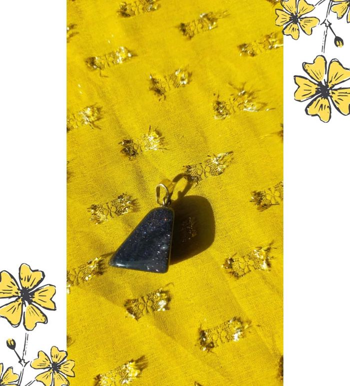 Pendentif pierre noire scintillante style galet – élégant et mystérieux - photo numéro 2