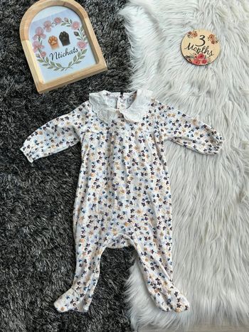 Dors-bien fleurs rose taille 3 mois