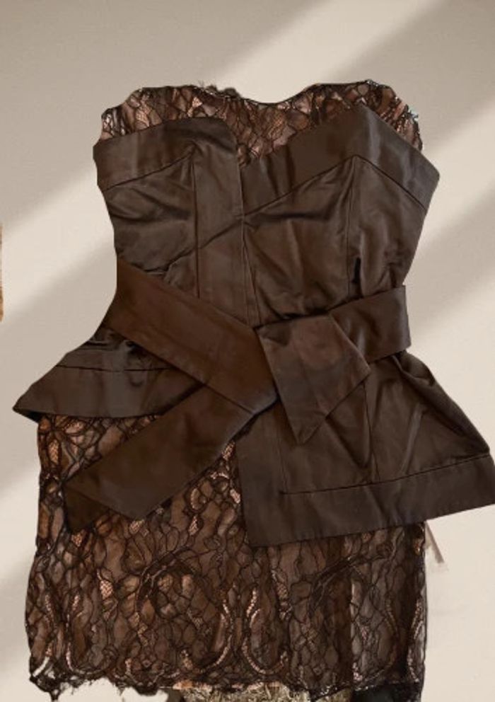Robe bustier satin & dentelle taille 0 (XS/34/6) - BCBGmaxazria - photo numéro 2