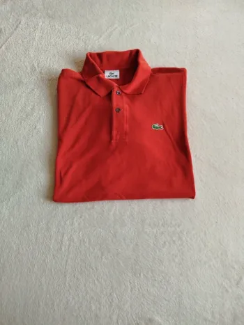 Polo Lacoste rouge/rouille taille 6