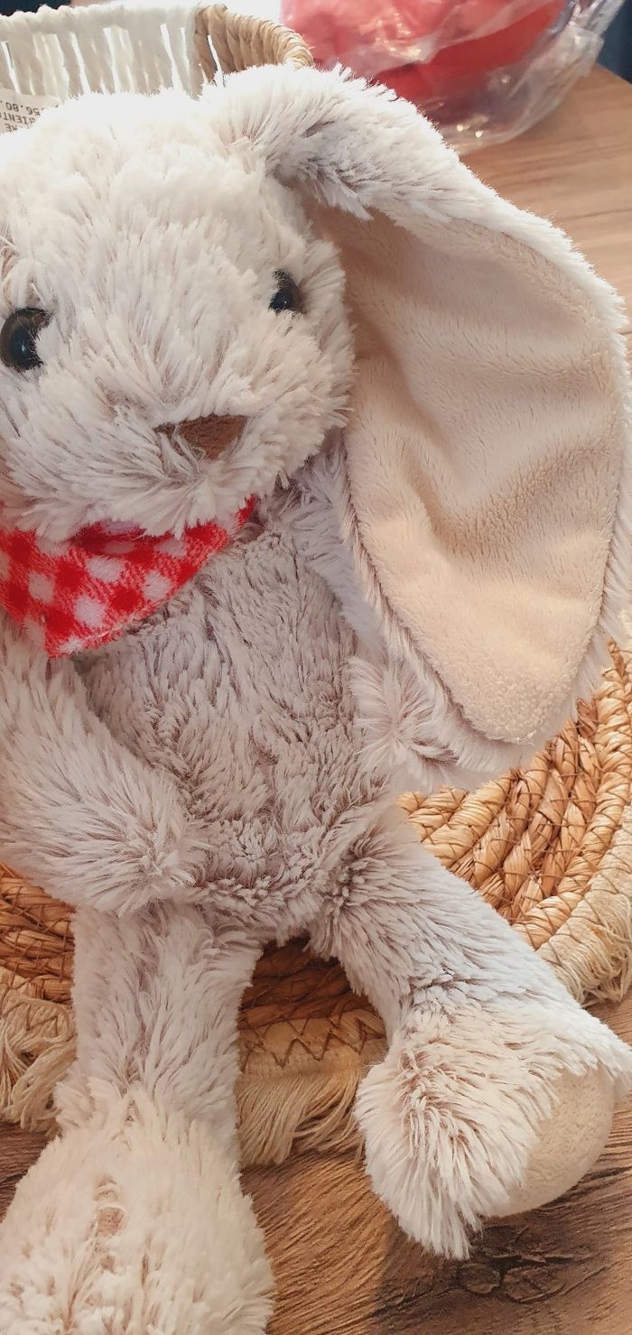 Doudou Lapin Gris Bébé - photo numéro 4