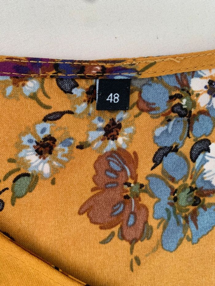 Blouse fleurie taille 48 moutarde - photo numéro 11