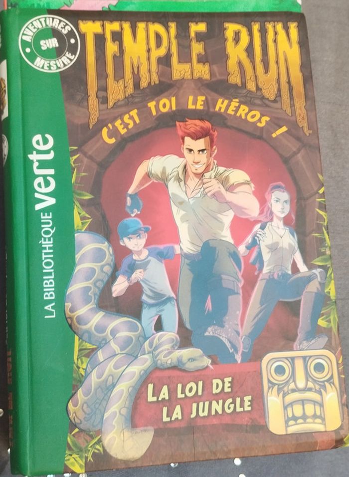 📖Livre : Aventures Sur Mesure - Temple Run - La Loi De La Jungle - Bibliothèque verte📖