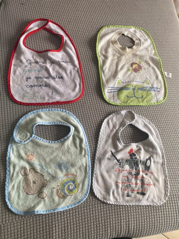 Lot grands bavoirs bébé enfant - photo numéro 3