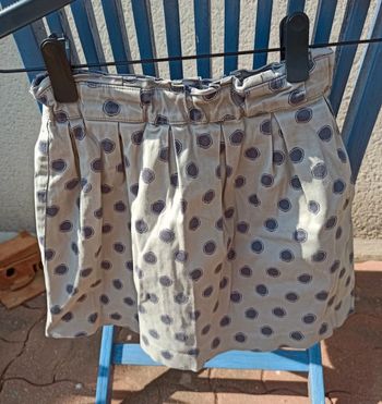 Jupe beige à pois fermeture éclair okaidi 8ans