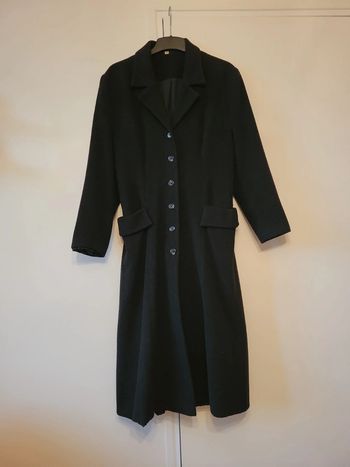 Manteau long gris foncé 80% laine