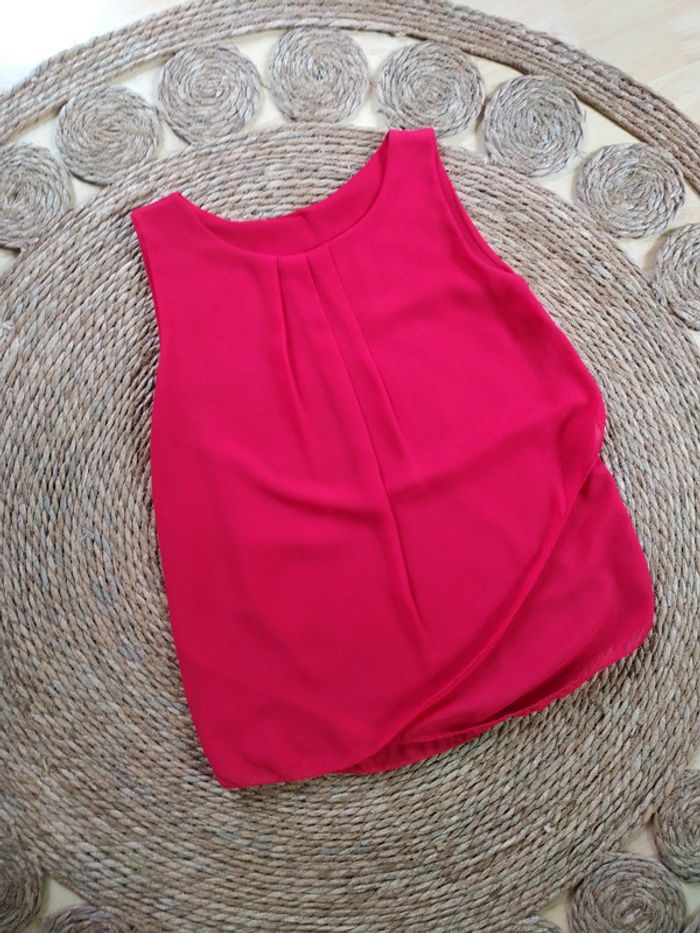 Top rouge en voile taille M - photo numéro 2