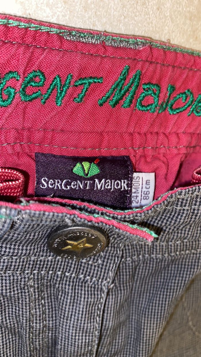 24 mois - sergent major fille pantalon gris et rose - photo numéro 3