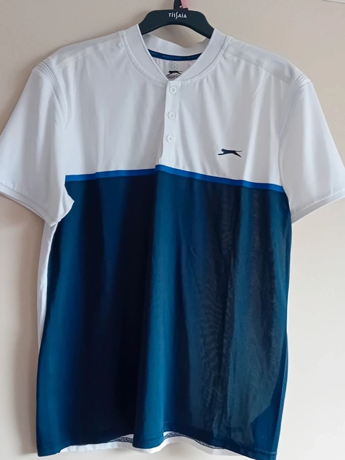 Polo Puma blanc et bleu Taille M