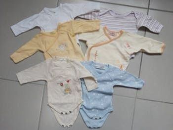 Lot de 6 bodies manches longues 1 mois