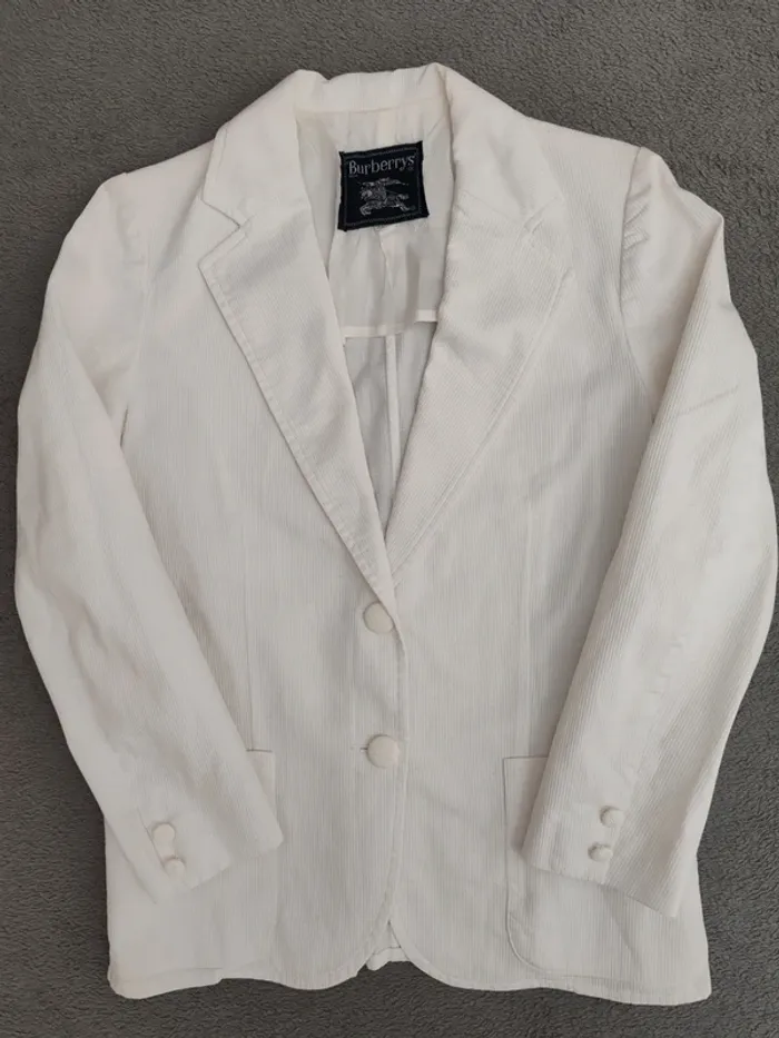 Blazer vintage Burberrys’ velours côtelé blanc T.40 – Femme