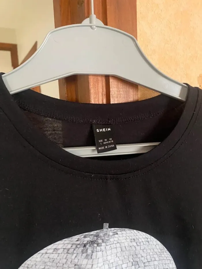 Tee-shirt Shein “Disco Ball” Femme – Taille L – Brille pour la rentrée ! - photo numéro 4