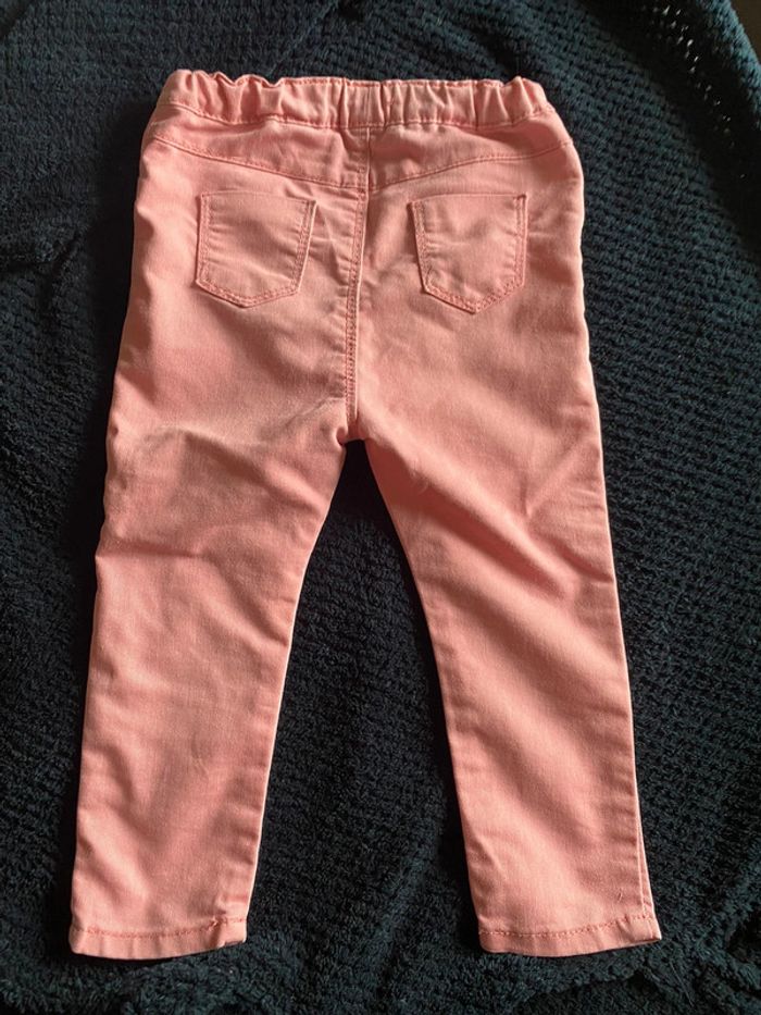Pantalon style jean rose bébé In Extenso 24mois/2 ans - photo numéro 2