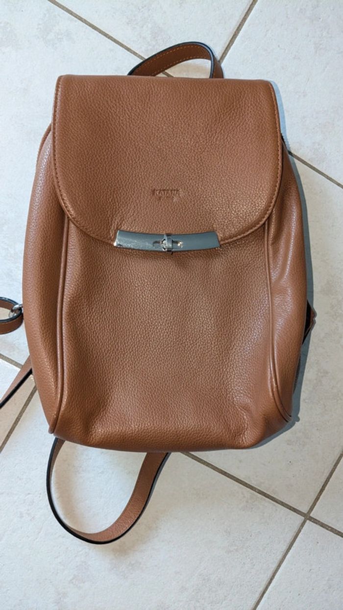 Sac à dos en cuir marron Katana