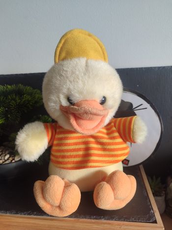 peluche pousson canard jaune orange pull rayure i.d.s casquette ancien vintage