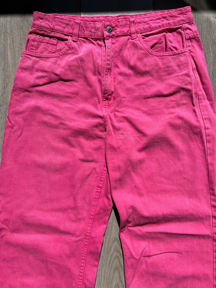Pantalon jean wide leg / large rose - photo numéro 2