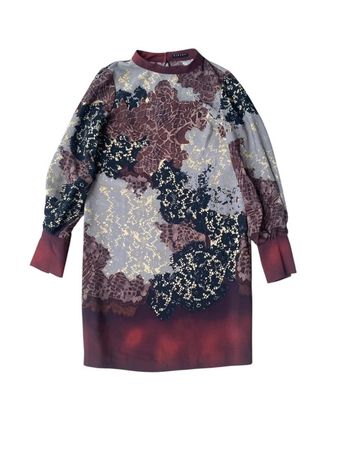 Robe bordeaux à motif floral Sisley taille S