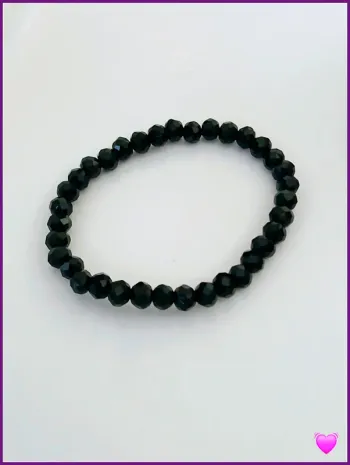 Bracelet perles de verre noir tendance chic été