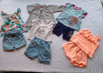 Lot 4 ensembles été fille 9 mois