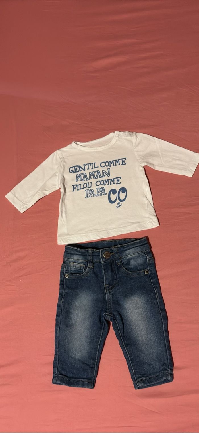 Jeans + t-shirt manches longues