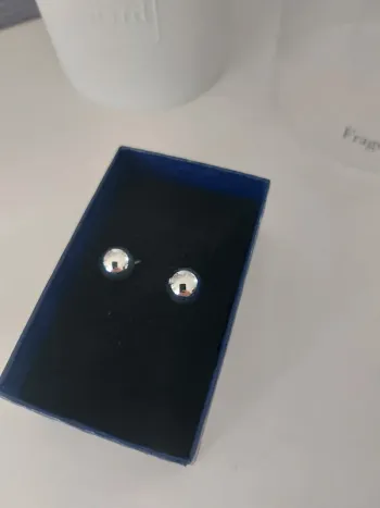 Boucles d'oreilles boules en argent