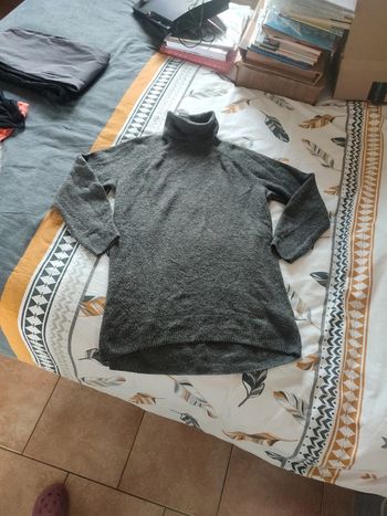 Pull tout doux gris col roulé