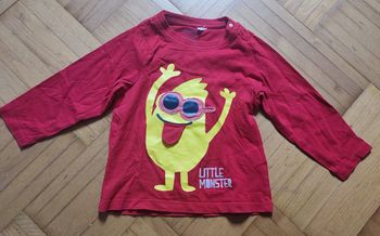 tee-shirt manche longue rouge  or