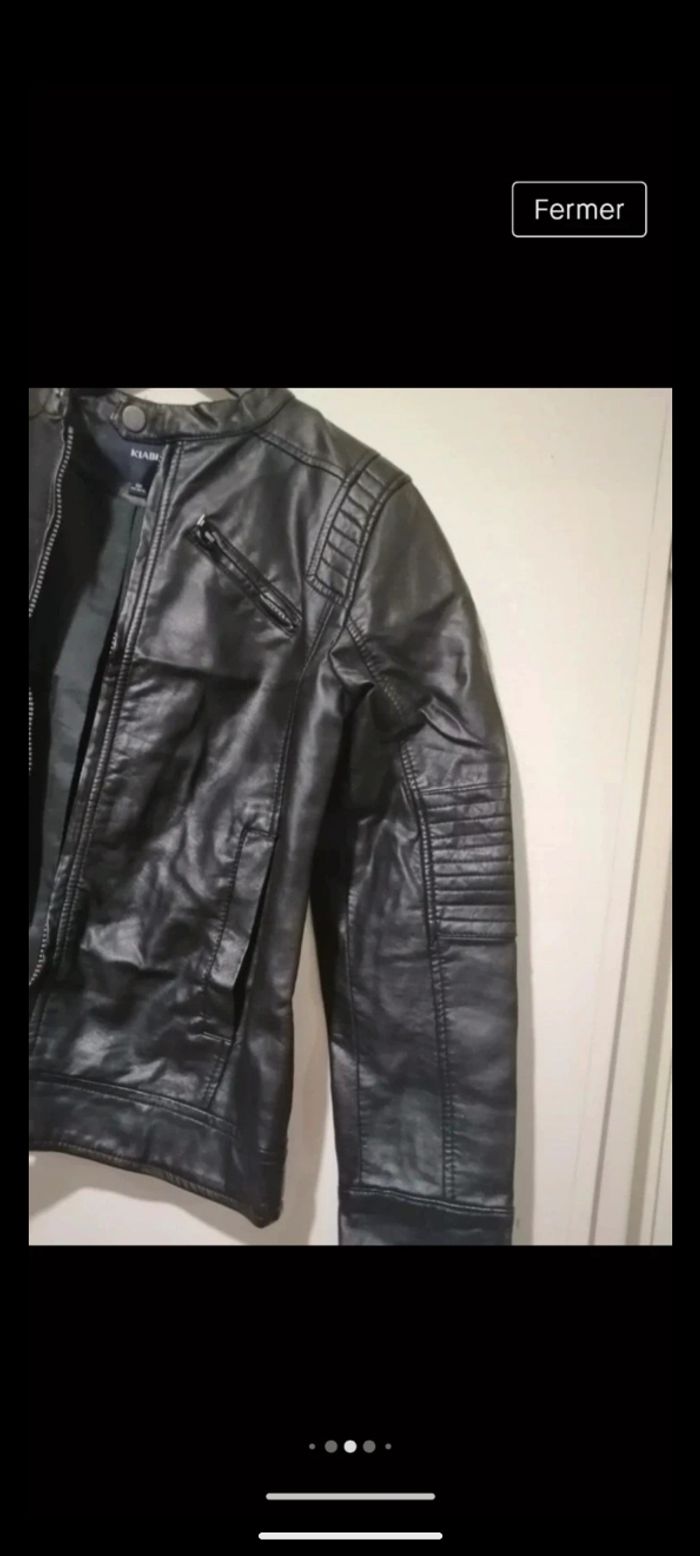 Beau blouson Kiabi en simili cuir noir. Taille 12 ans - photo numéro 5