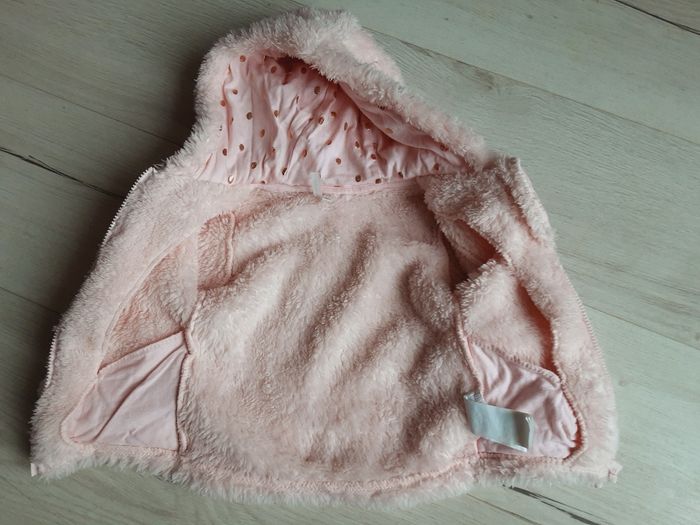Vêtement bébé fille veste gilet moumoute chaud rose Orchestra 9 mois - photo numéro 2