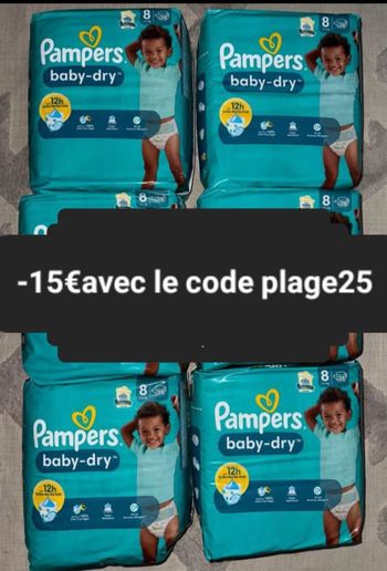 Six pack de couches Pampers taille  8 normal