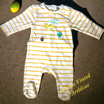 Pyjama marinière jaune Marese 3 mois TBE (11€)
