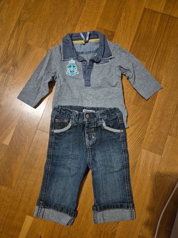 Ensemble jeans et polo taille 9 mois