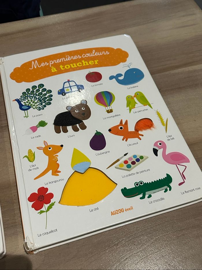 Lot de 2 Livres mes premiers mots, mes premières couleurs et jeu la ferme du toucher - photo numéro 3