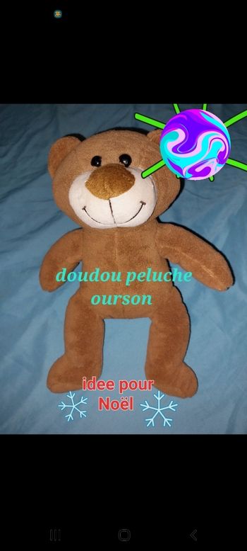 Doudou peluche ours marron mixte