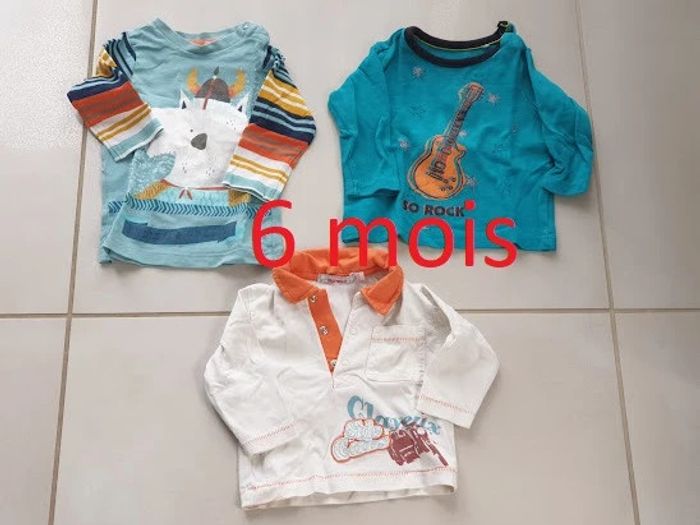 3 T- shirts Manche Longue 6 mois