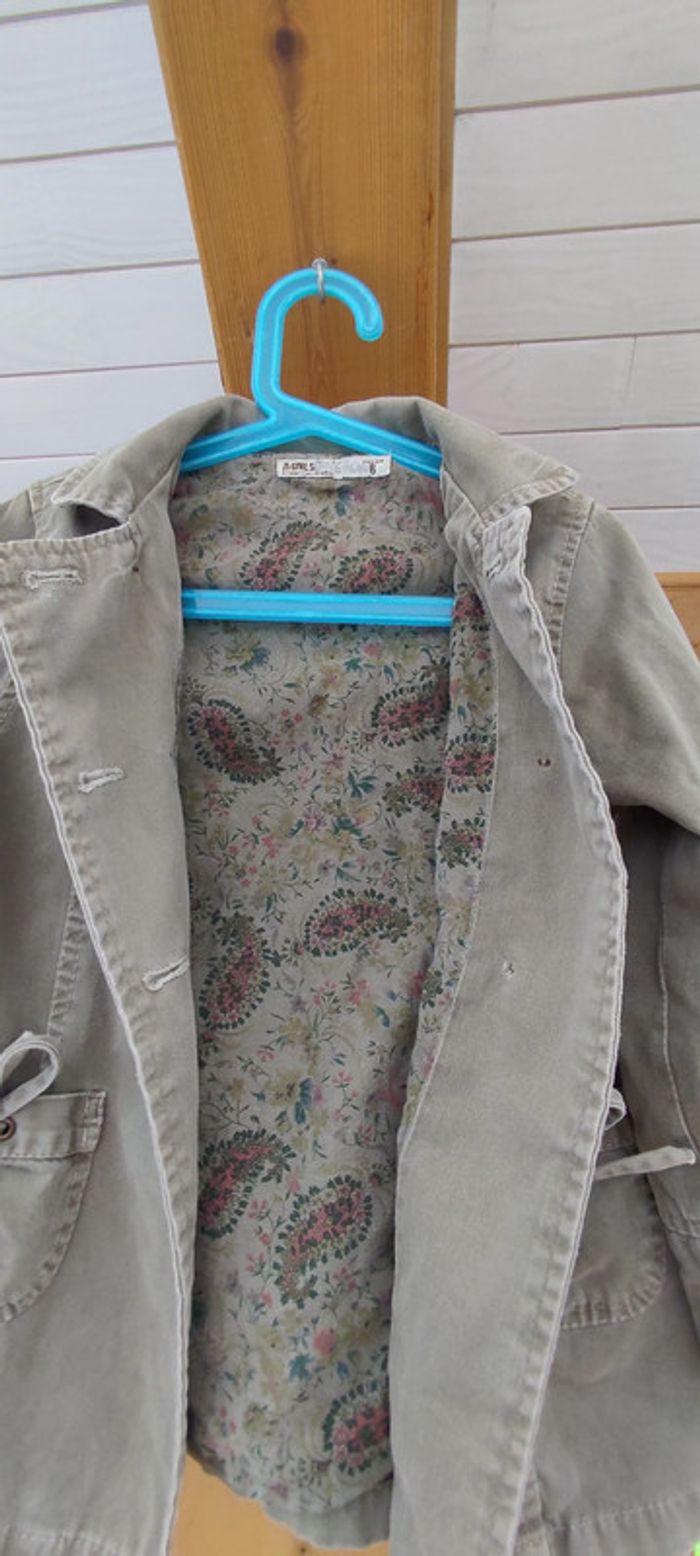 Veste mi saison Zara girls kaki taille 6 ans - photo numéro 4