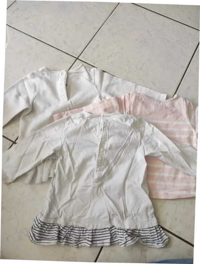 Lot 3 tee shirts manches longues 12mois - photo numéro 5