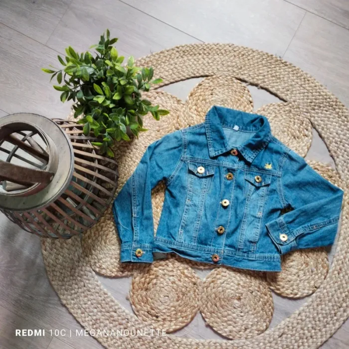 🦋 Veste en jean fille – Taille 4 ans 104 cm 100% coton Boutique indépendante 🦋