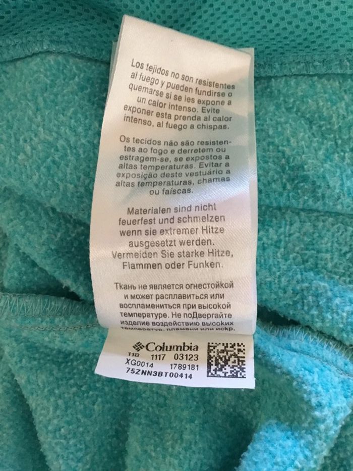 Veste polaire à capuche pour enfant Columbia turquoise taille L (14/16) 062 - photo numéro 17