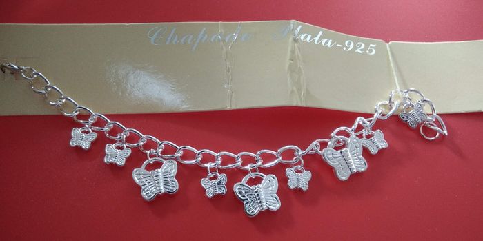 Collier papillons plaqué argent - photo numéro 2