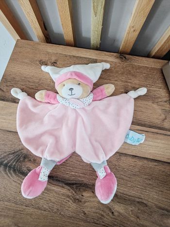 Ours brioche rose et blanc