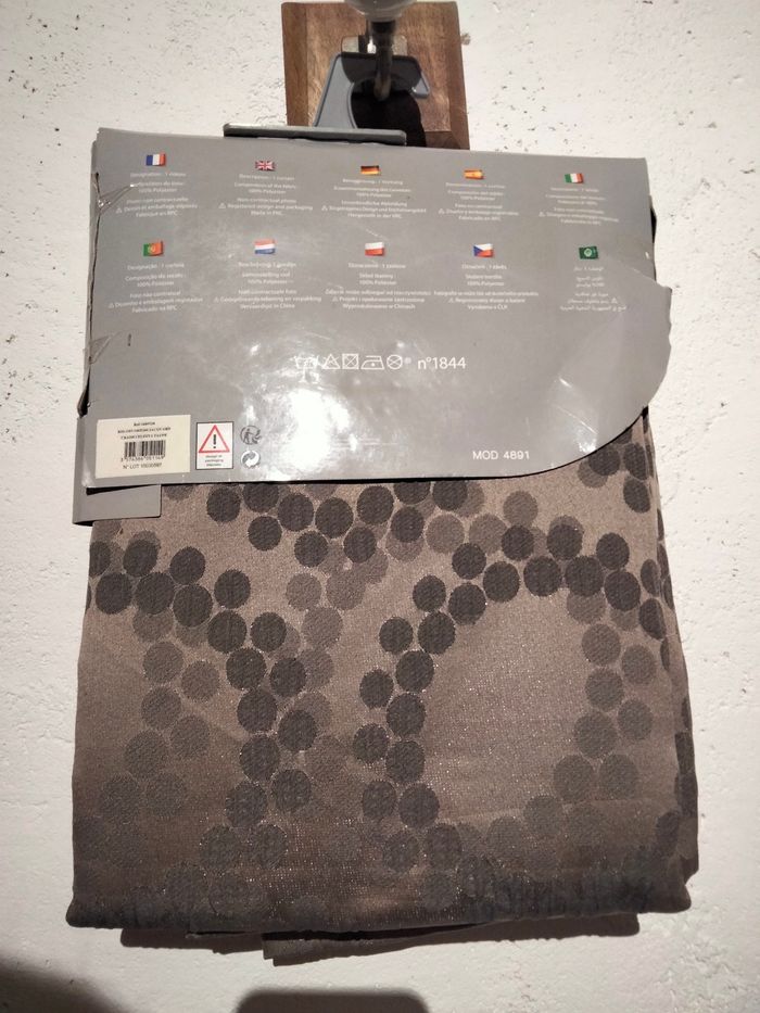 Rideau Jacquard crash taupe 137x260 - photo numéro 4